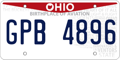 OH license plate GPB4896