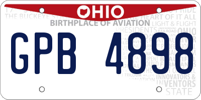 OH license plate GPB4898
