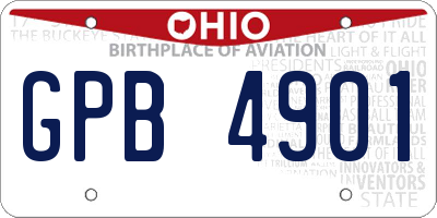 OH license plate GPB4901