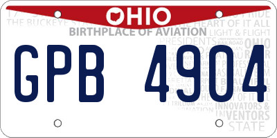 OH license plate GPB4904