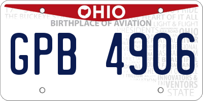 OH license plate GPB4906