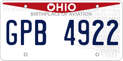 OH license plate GPB4922