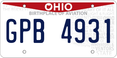 OH license plate GPB4931