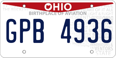 OH license plate GPB4936