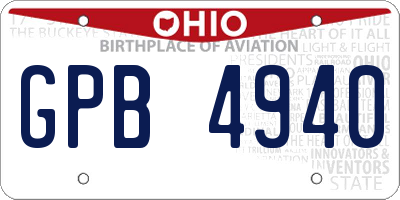 OH license plate GPB4940