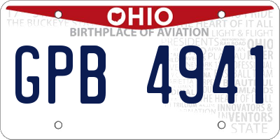 OH license plate GPB4941
