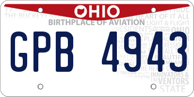 OH license plate GPB4943