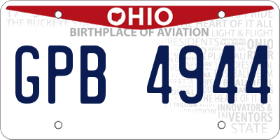 OH license plate GPB4944