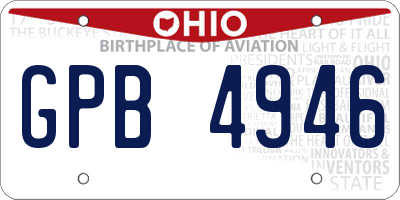 OH license plate GPB4946