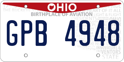 OH license plate GPB4948