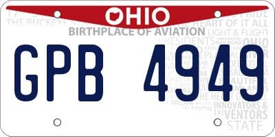 OH license plate GPB4949