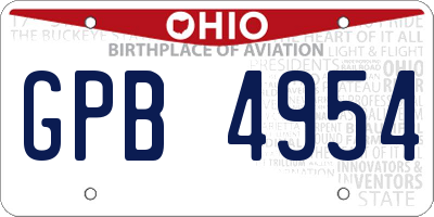 OH license plate GPB4954