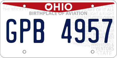 OH license plate GPB4957