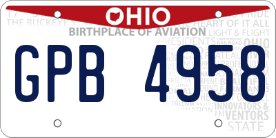 OH license plate GPB4958