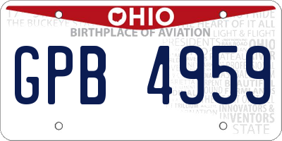 OH license plate GPB4959