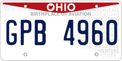 OH license plate GPB4960