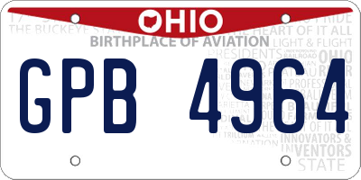 OH license plate GPB4964