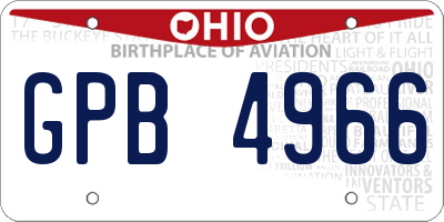 OH license plate GPB4966