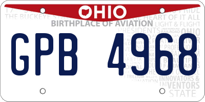 OH license plate GPB4968