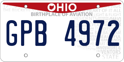OH license plate GPB4972