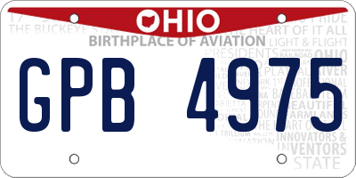 OH license plate GPB4975