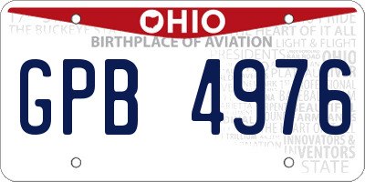 OH license plate GPB4976