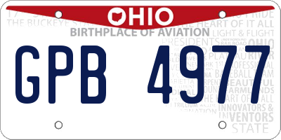 OH license plate GPB4977