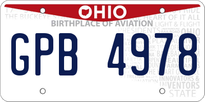OH license plate GPB4978