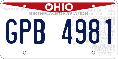 OH license plate GPB4981