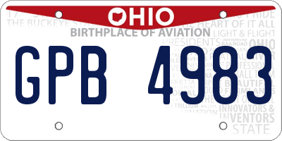 OH license plate GPB4983