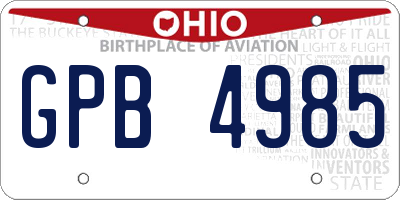 OH license plate GPB4985