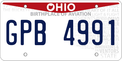 OH license plate GPB4991