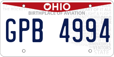 OH license plate GPB4994