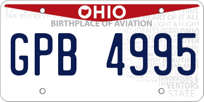 OH license plate GPB4995
