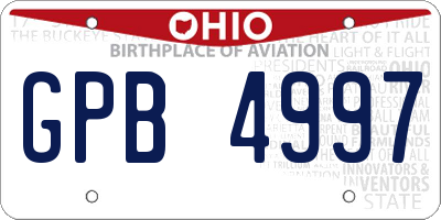 OH license plate GPB4997