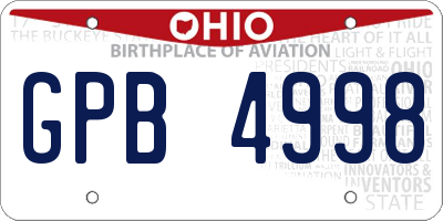 OH license plate GPB4998