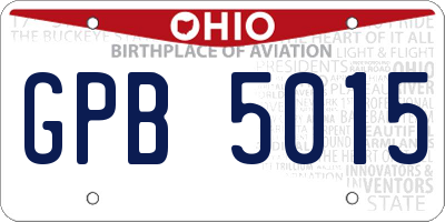 OH license plate GPB5015