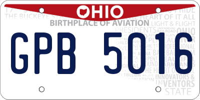 OH license plate GPB5016