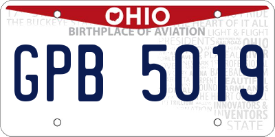 OH license plate GPB5019