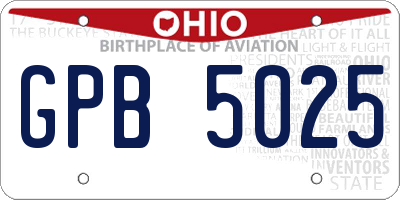 OH license plate GPB5025
