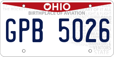 OH license plate GPB5026