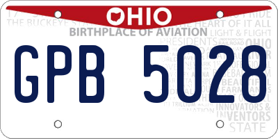 OH license plate GPB5028