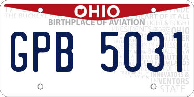 OH license plate GPB5031