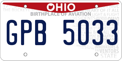 OH license plate GPB5033