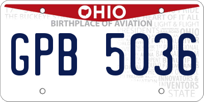 OH license plate GPB5036