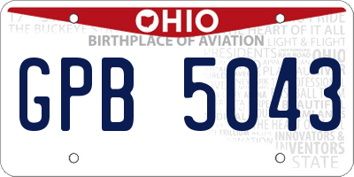 OH license plate GPB5043