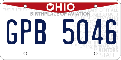 OH license plate GPB5046