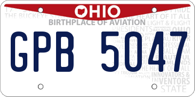 OH license plate GPB5047
