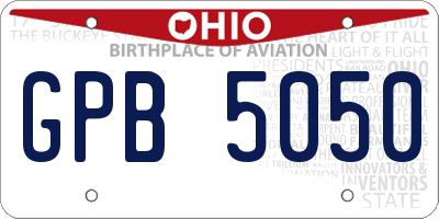OH license plate GPB5050