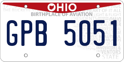 OH license plate GPB5051